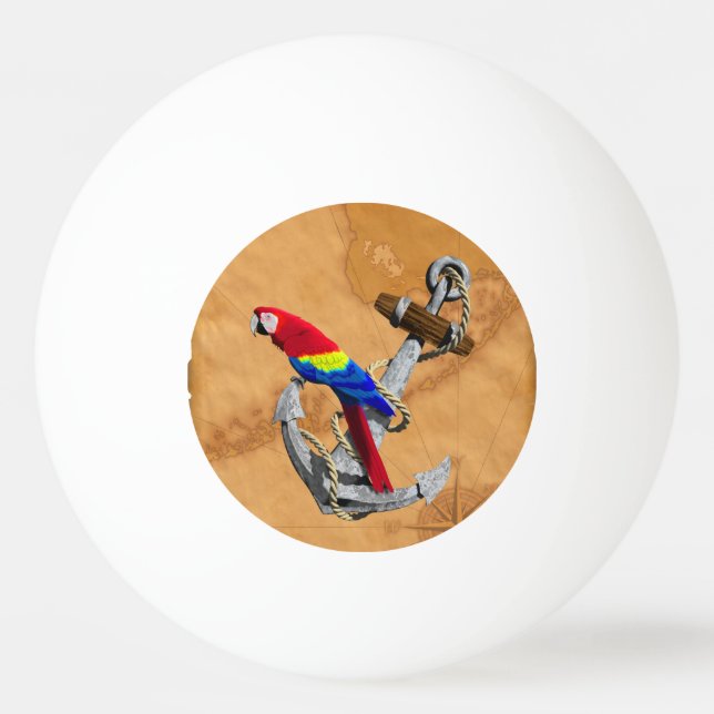 Balle De Ping Pong Perroquet et ancre tropicaux (Devant)