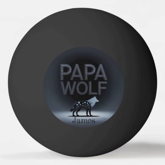 Balle De Ping Pong Personalized Papa Wolf Nature Silhouette (Devant)