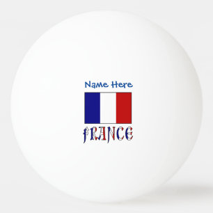 Balle De Ping Pong Personnalisation Bleue du Drapeau Français 