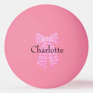 Balle De Ping Pong Personnalisé En vichy rose romantique Coquette Bow