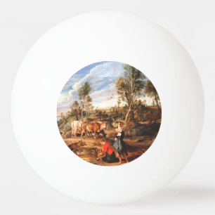 Balle De Ping Pong Peter Paul Rubens Milkmaips avec du bétail sur une