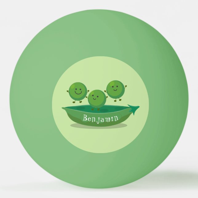 Balle De Ping Pong Petits pois sauteurs en pod dessin animé illustrat (Devant)