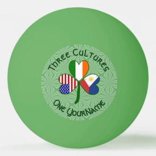 Balle De Ping Pong Philippines Irlande États-Unis Trèfle Drapeau Pers