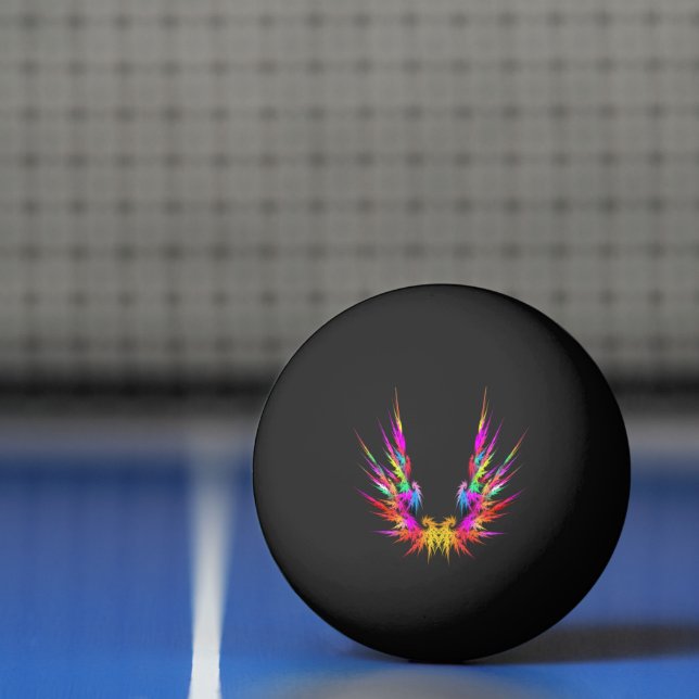Balle De Ping Pong Phoenix - art fractal coloré sur noir (Filet)