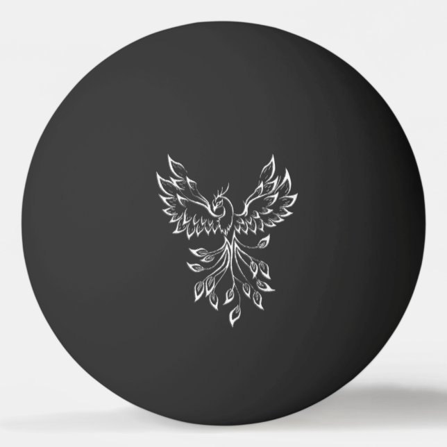 Balle De Ping Pong Phoenix se lève sur le noir (Devant)