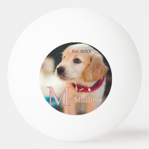 Balle De Ping Pong photo de chien familier monogramme nom année d'est