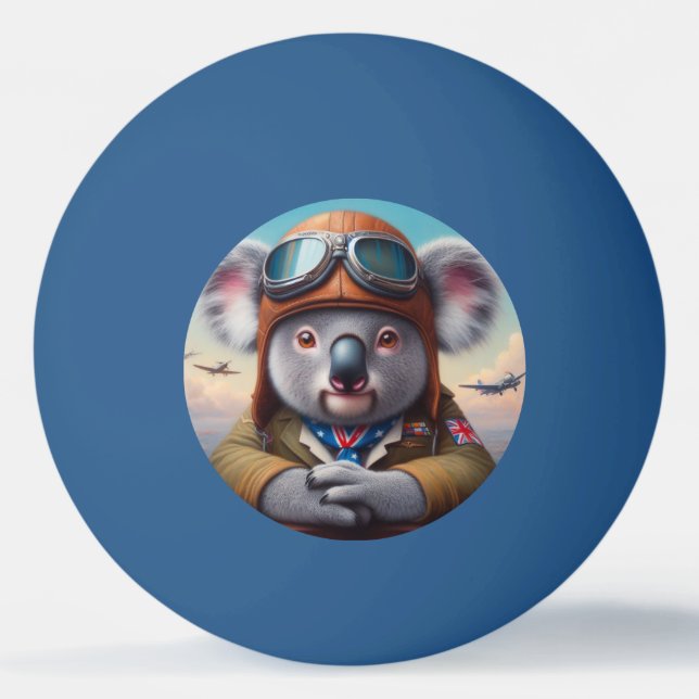 Balle De Ping Pong Pilote d'avion Koala (Devant)