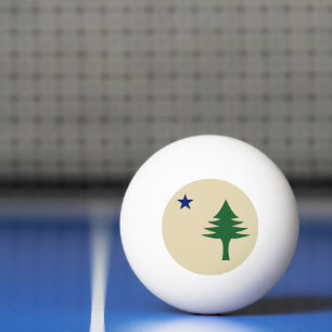 Balle De Ping Pong Pin et étoile 1901 drapeau de l'état du Maine