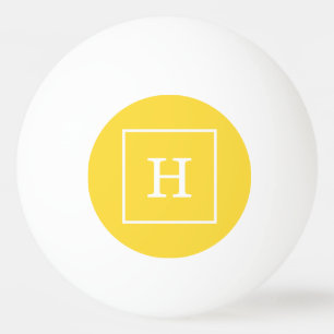 Balle De Ping Pong Pineapple Yellow White Framed Monogram initial