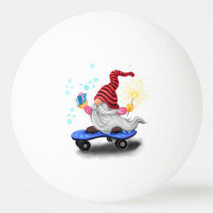 Balle De Ping Pong Ping de Noël Pong Ball Happy Skater Gnome