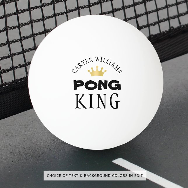Balle De Ping Pong PING PONG KING Gold Crown Personnalisé (Créateur téléchargé)