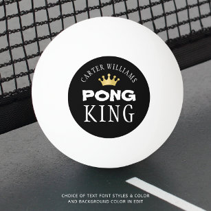 Balle De Ping Pong PING PONG KING Gold Crown Personnalisé Noir