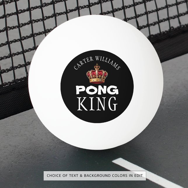 Balle De Ping Pong Ping Pong King Nom de la Couronne Noir ou Personna (Créateur téléchargé)