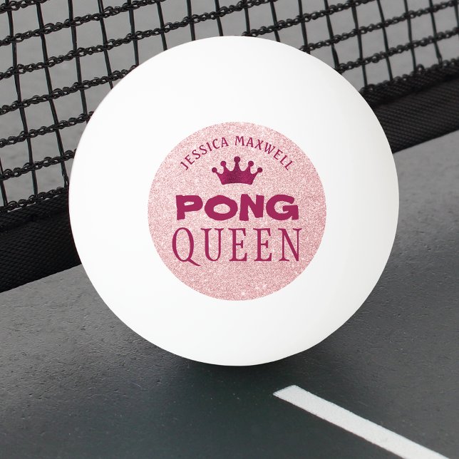 Balle De Ping Pong PING PONG QUEEN Nom de la Parties scintillant rose (Créateur téléchargé)