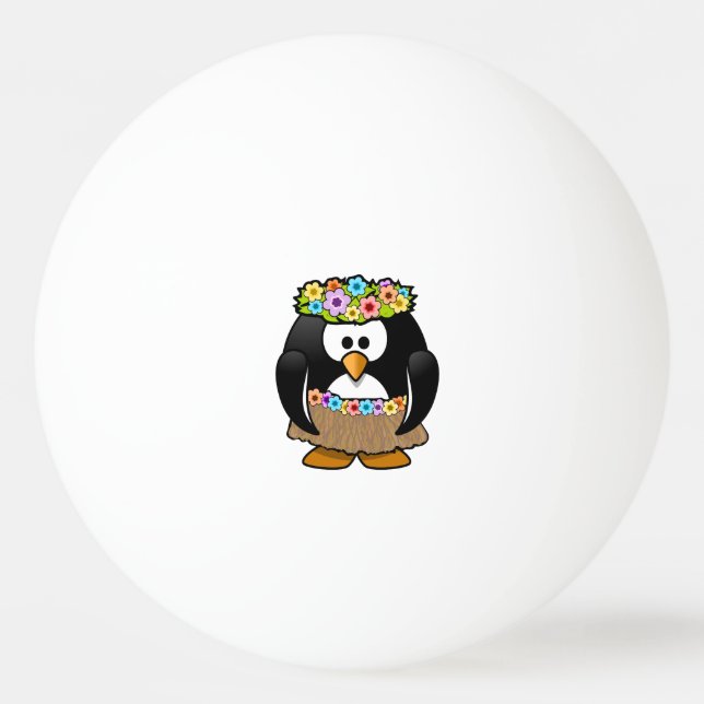 Balle De Ping Pong Pingouin de danse polynésienne de bande dessinée (Devant)