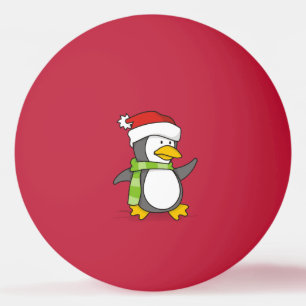 Balle De Ping Pong Pingouin de Noël marchant sur la neige