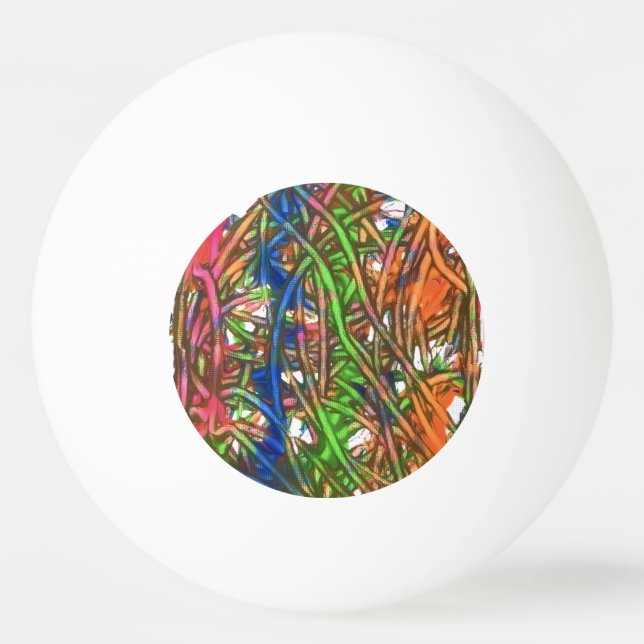 Balle De Ping Pong Pink, Blue, Green, Orange, Marble Artwork (Devant)