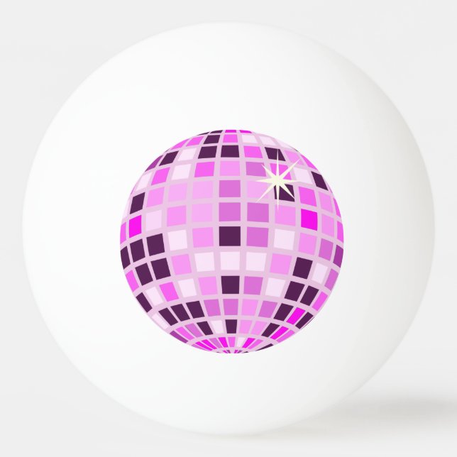 Balle De Ping Pong Pink Lilac Purple Rétro Moderne Disco Ball (Devant)