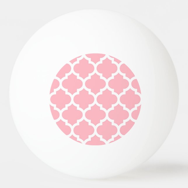 Balle De Ping Pong Pink White Moroccan Quatrefoil (Devant)