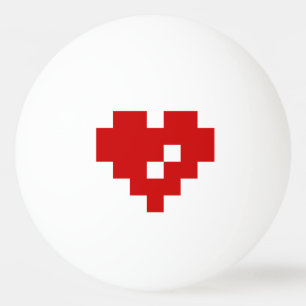Balle De Ping Pong Pixel Coeur 8 bits Amour