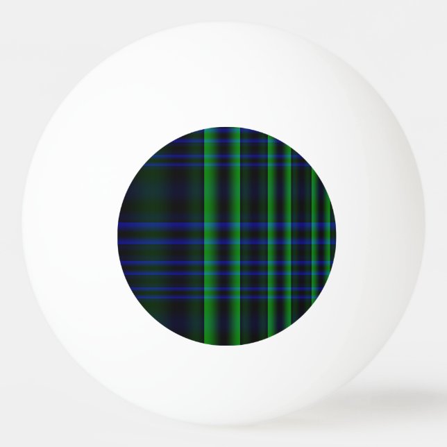 Balle De Ping Pong Plaid bleu et vert vérifié (Devant)