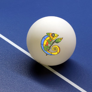 Balle De Ping Pong Points colorés de branche de lézard amusant