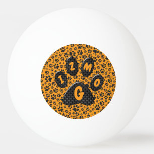 Balle De Ping Pong Pois de chien noir et blanc Pointe Polka sur dahli