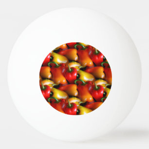 Balle De Ping Pong Poivrons rouges et jaunes