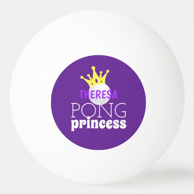 Balle De Ping Pong Pong Princess Purple Nom personnalisé (Devant)