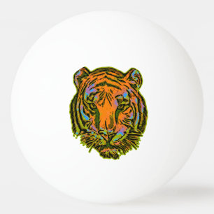Balle De Ping Pong Pop Art TIGER HEAD + votre backgr. & idées