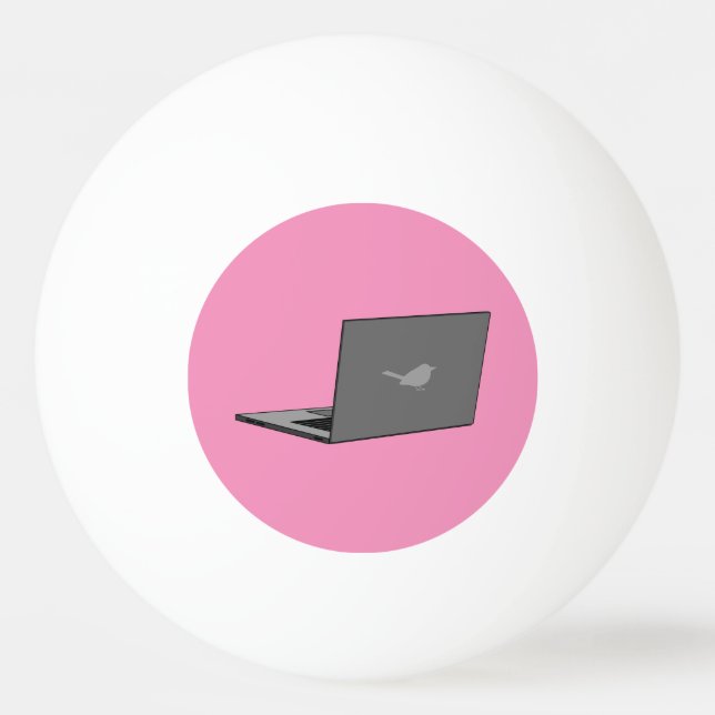 Balle De Ping Pong Portable gris avec logo d'oiseau (Devant)