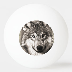 Balle De Ping Pong Portrait de loup