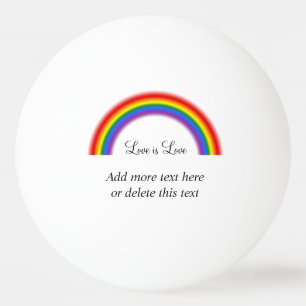 Balle De Ping Pong Pride LGBT Rainbow avec texte personnalisé L'amour