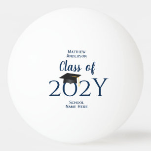 Balle De Ping Pong Promotion 2024 Typographie minimaliste Diplômé