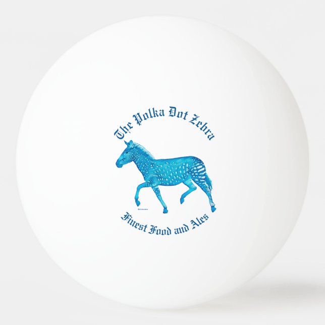 Balle De Ping Pong Pub anglais Polka Dot Zebra - Bleu (Devant)