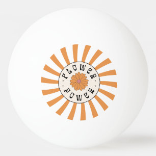 Balle De Ping Pong Puissance des fleurs avec rayons orange psychédéli
