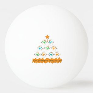 Balle De Ping Pong Pyramide des sapins de Noël faite de bonhommes de