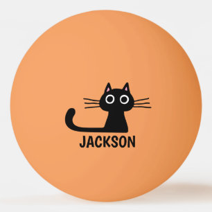 Balle De Ping Pong Quirky Kitty Personnalisé Chat noir Cool person