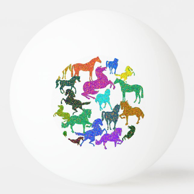 Balle De Ping Pong Rainbow Horses - "Dotty about Horses !" (Devant)