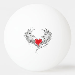 Balle De Ping Pong Red Angel Coeur avec ailes