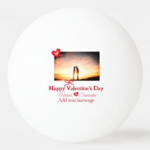 Balle De Ping Pong Red bow valentine's day ajouter photo nom coeur am