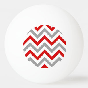 Balle De Ping Pong Red, White, Dk Gray Large Chevron Zig Zag