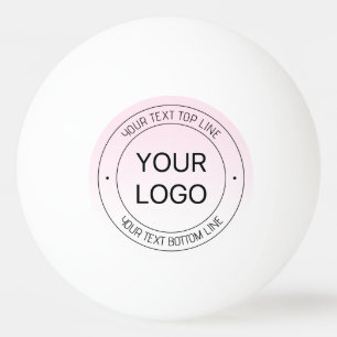 Balle De Ping Pong Remplacement de logo facile & texte éditable Rose 