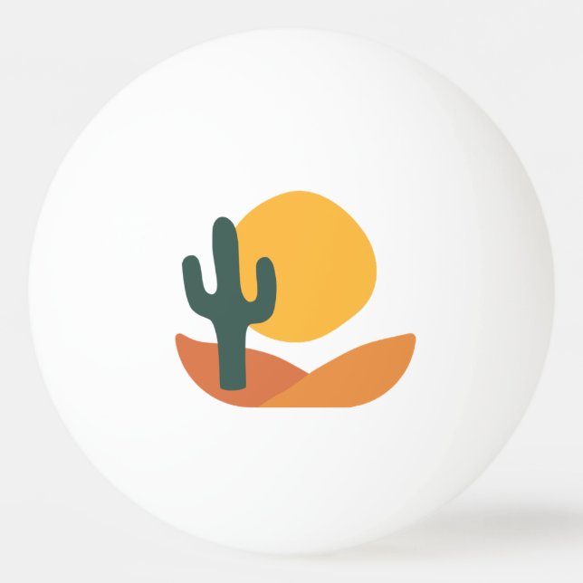 Balle De Ping Pong Rétro desert with Cactus (Devant)