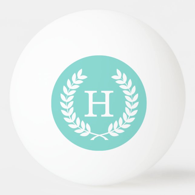 Balle De Ping Pong Robin Oeuf What Blé Laurel Wreath Initial Monogram (Devant)