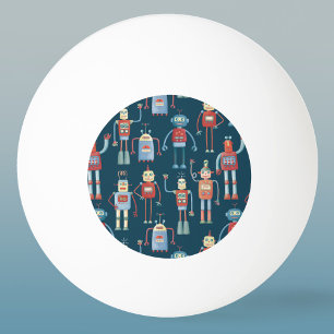 Balle De Ping Pong Robots de style rétro des années 1950