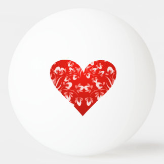 Balle De Ping Pong Romantique Floral Valentine Coeur