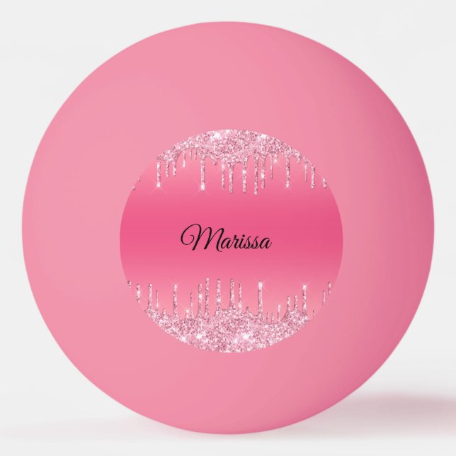 Balle De Ping Pong Rose Chaud Avec Lecteurs De Parties scintillant En (Devant)