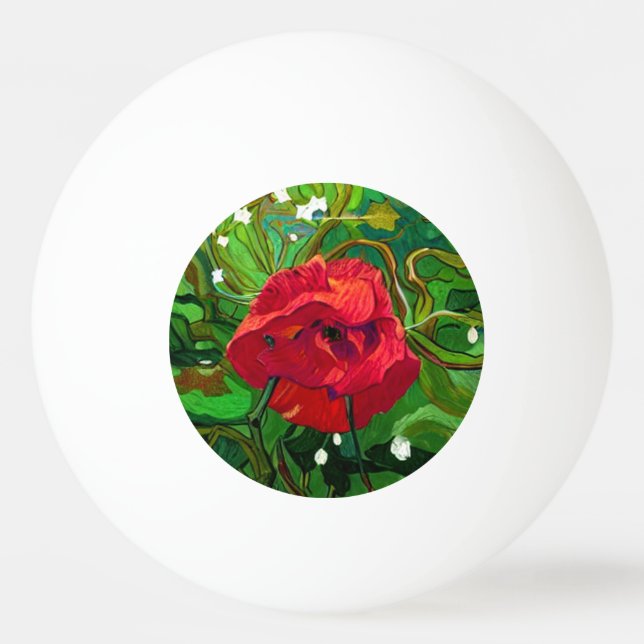 BALLE DE PING PONG ROSE ROUGE  (Devant)