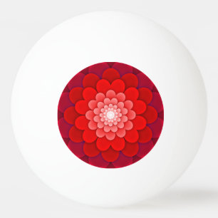 Balle De Ping Pong Rouge Floral Mandala-58566